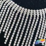 4 1/2" Unven Rhinestone Cupchain Fringe, RF-044