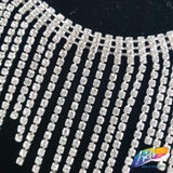 4 1/2" Unven Rhinestone Cupchain Fringe, RF-044