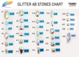 Clear AB Glitterback Resin Stones, YSAB01