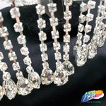 Rhinestone Cupchain Fringe with Teardrop Stones, RF-043