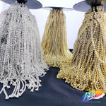 6 1/2" Rhinestone Cupchain Fringe with Round Glass Stones, RF-037