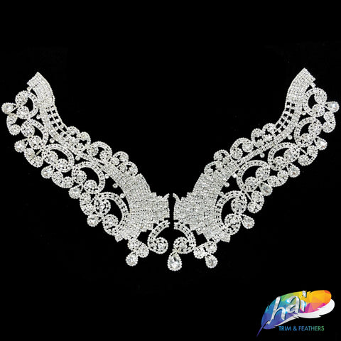 Crystal Rhinestone Motif Applique on Metal Setting (sold by pair), 91626