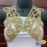 Crystal Rhinestone Applique on Metal Setting (sold by pair), 91632