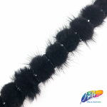 1” Mink Fur Trim with Beads, FT-01
