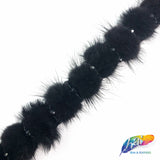 1” Mink Fur Trim with Beads, FT-01