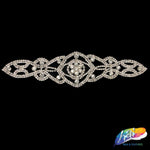 Silver Crystal Rhinestone Motif Applique on Metal Setting, NL-038