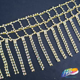 SALE! 5" Netted Rhinestone Cupchain Fringe RF-030