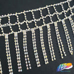 SALE! 5" Netted Rhinestone Cupchain Fringe RF-030