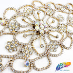 Crystal Rhinestone Motif Applique on Metal Setting, RA-024