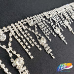 2" Silver Crystal Rhinestone Fringe, RF-026
