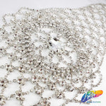 SALE! Silver Crystal Glass Rhinestone Motif on Metal Settings, RA-257