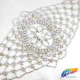 SALE! Silver Crystal Glass Rhinestone Motif on Metal Settings, RA-257