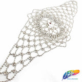 SALE! Silver Crystal Glass Rhinestone Motif on Metal Settings, RA-257