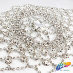 SALE! Silver Crystal Glass Rhinestone Motif on Metal Settings, RA-257
