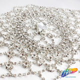 SALE! Silver Crystal Glass Rhinestone Motif on Metal Settings, RA-257