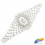 SALE! Silver Crystal Glass Rhinestone Motif on Metal Settings, RA-257