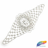 SALE! Silver Crystal Glass Rhinestone Motif on Metal Settings, RA-257