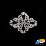 Silver Crystal Rhinestone Motif Applique on Metal Setting, XH-032