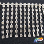 2" Silver Crystal Rhinestone Cupchain Fringe, RF-023