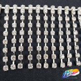 2" Silver Crystal Rhinestone Cupchain Fringe, RF-023