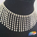 2" Silver Crystal Rhinestone Cupchain Fringe, RF-023