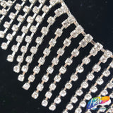 2" Silver Crystal Rhinestone Cupchain Fringe, RF-023