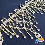 3 1/2" Wavy Crystal Rhinestone Fringe, RF-021