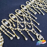 3 1/2" Wavy Crystal Rhinestone Fringe, RF-021