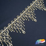 3 1/2" Wavy Crystal Rhinestone Fringe, RF-021