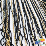 7 1/2" Chainette Fringe with Gold Chain Link