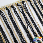 7 1/2" Chainette Fringe with Gold Chain Link