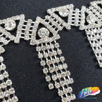 2 1/4" Silver Crystal Triangle Rhinestone Fringe, RF-015