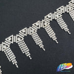 2 1/4" Silver Crystal Triangle Rhinestone Fringe, RF-015