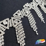 2 1/4" Silver Crystal Triangle Rhinestone Fringe, RF-015