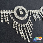 2 5/8" Silver Crystal Dreamcatcher Rhinestone Fringe, RF-014
