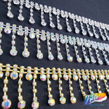 1 1/8" Rhinestone Ball Cupchain Fringe, RF-008