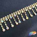 1 1/8" Rhinestone Ball Cupchain Fringe, RF-008