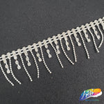 1 1/4" Rhinestone Fringe with Ball Chain Link, RF-007