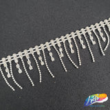 1 1/4" Rhinestone Fringe with Ball Chain Link, RF-007