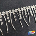 1 1/4" Rhinestone Fringe with Ball Chain Link, RF-007