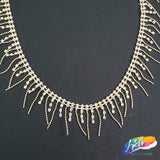 1 1/4" Rhinestone Fringe with Ball Chain Link, RF-007