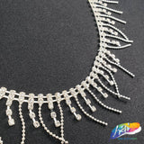 1 1/4" Rhinestone Fringe with Ball Chain Link, RF-007