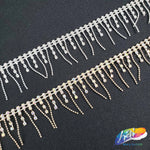 1 1/4" Rhinestone Fringe with Ball Chain Link, RF-007