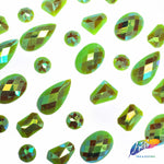 Matte Lime Green AB Resin Stones, SSAB08