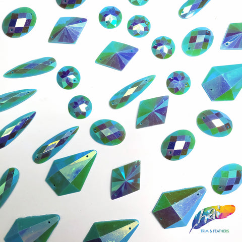 Matte Aqua AB Resin Stones, SSAB05
