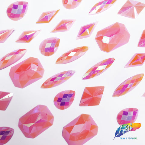Matte Pink AB Resin Stones, SSAB04