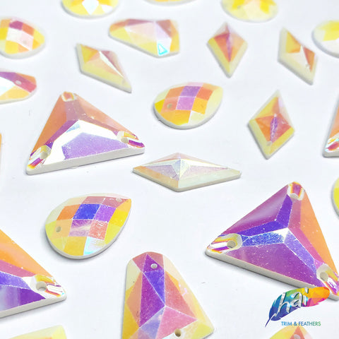 Matte White AB Resin Stones, SSAB01