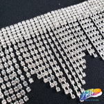 2 1/2" Wavy Crystal Rhinestone Fringe, RF-004