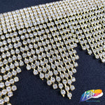 2 1/2" Wavy Crystal Rhinestone Fringe, RF-004