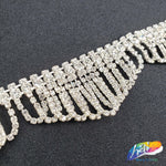 1 1/4" Overlapping Loop Crystal Rhinestone Fringe, RF-002